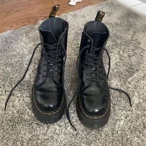 black platform doc martins